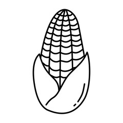 Corn Fruit Coloring Page Outline