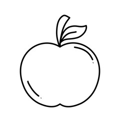 Apple Fruit Coloring Page Outline