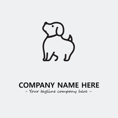 Dog illustration black and white for logo company vector image
