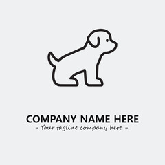 Dog illustration black and white for logo company vector image
