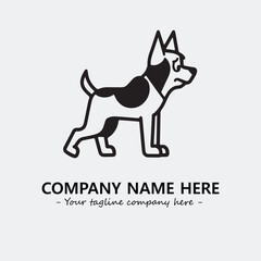 Dog illustration black and white for logo company vector image
