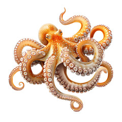 Majestic Octopus in Deep: This striking studio image presents a fully detailed octopus, its tentacles gracefully poised, capturing the essence of marine life. 