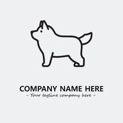 Dog illustration black and white for logo company vector image
