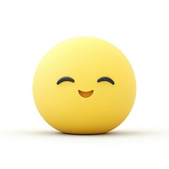 Fototapeta premium Adorable 3D Render of a Smiling Yellow Emoji: A Happy Digital Icon