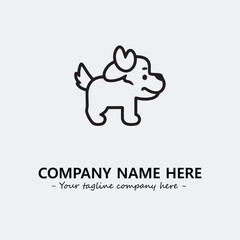 Dog illustration black and white for logo company vector image
