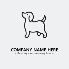 Dog illustration black and white for logo company vector image
