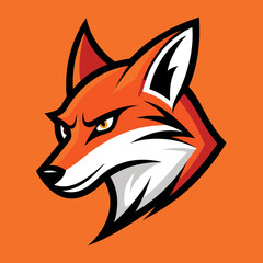 Obraz premium Fox head-logo stylized sharp lines bold colors 