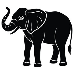 Obraz premium Big elephant vector illustration isolated silhouette