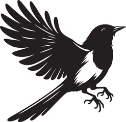 magpie silhouette vector icon