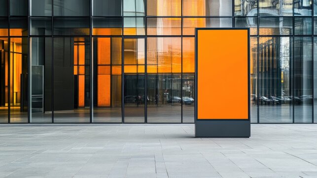 Commercial property leasing notice board in front of modern office unit