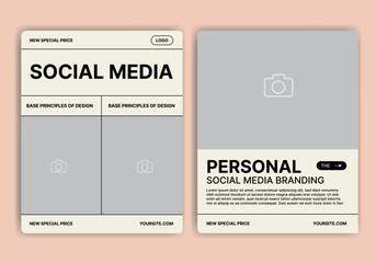 Template Aesthetic Feed Social Media Branding Design