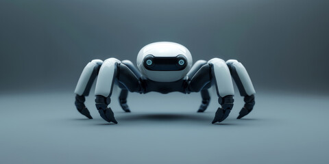 Futuristic Robotic Spider with Minimalist Design – High-Tech AI Machine Concept
