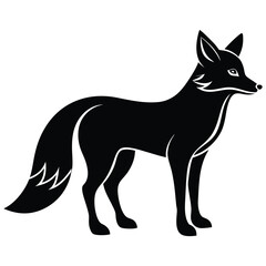 Obraz premium fox silhouette art vector illustration white background