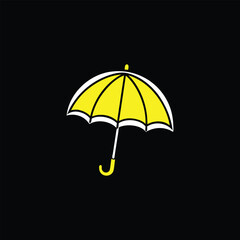 Obraz premium Simple Umbrella Silhouette – Weather Concept Illustration