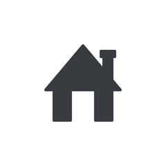 Small house with chimney vector icon