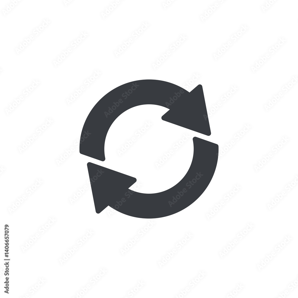 Poster two rotating arrows vector icon