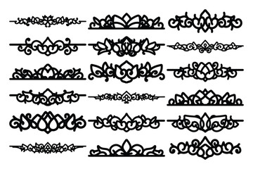 set of Elegant vintage ornament vector with intricate flourishes and classic baroque-style details. Perfect for invitations, labels, packaging, and decorative design projects.