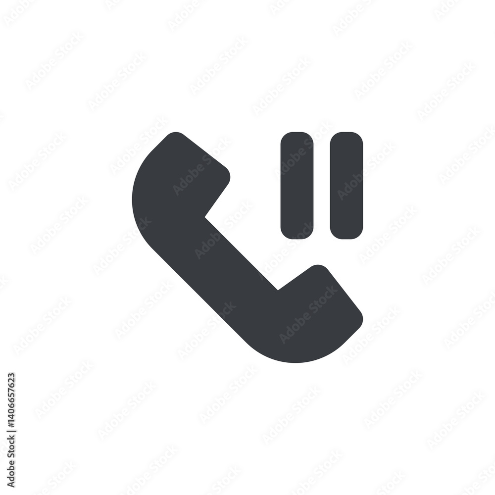 Poster a phone with a pause vector icon