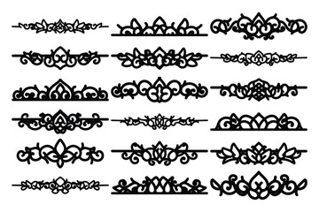 set of Elegant vintage ornament vector with intricate flourishes and classic baroque-style details. Perfect for invitations, labels, packaging, and decorative design projects.