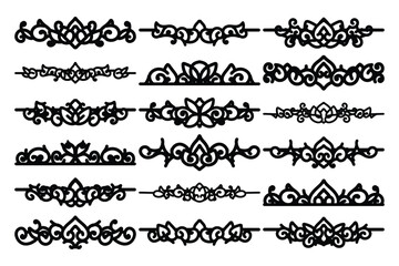 set of Elegant vintage ornament vector with intricate flourishes and classic baroque-style details. Perfect for invitations, labels, packaging, and decorative design projects.