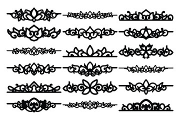 set of Elegant vintage ornament vector with intricate flourishes and classic baroque-style details. Perfect for invitations, labels, packaging, and decorative design projects.