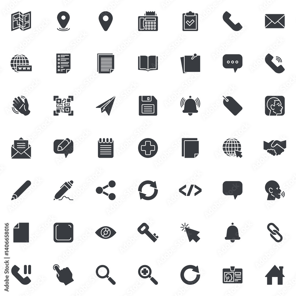 Poster basic ui vector icons set