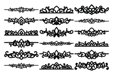 set of Elegant vintage ornament vector with intricate flourishes and classic baroque-style details. Perfect for invitations, labels, packaging, and decorative design projects.