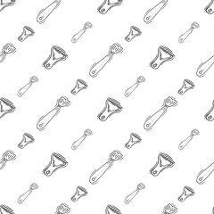 kitchen utensil pattern. kitchenware seamless pattern. doodle kitchen background