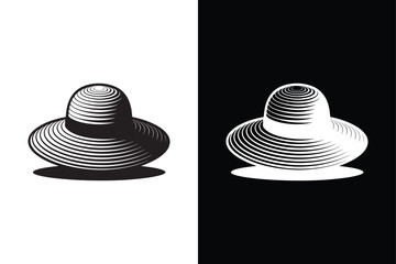 Sunhat icon vector on White Background ,Vector Art Illustration on white background.