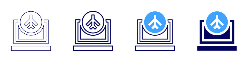 Laptop animator icon in 4 different styles. Thin Line, Line, Bold Line, Duotone. Duotone style. Editable stroke
