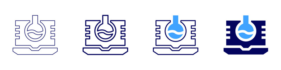 Laptop cache icon in 4 different styles. Thin Line, Line, Bold Line, Duotone. Duotone style. Editable stroke