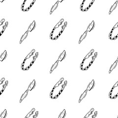 kitchen utensil pattern. kitchenware seamless pattern. doodle kitchen background