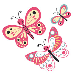 monarch butterflies set vector