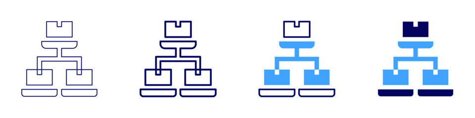 Obraz premium Laptop displays​ icon in 4 different styles. Thin Line, Line, Bold Line, Duotone. Duotone style. Editable stroke