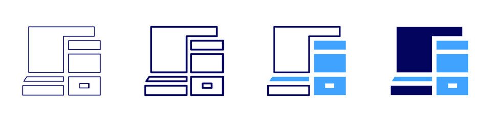Laptop discharger icon in 4 different styles. Thin Line, Line, Bold Line, Duotone. Duotone style. Editable stroke