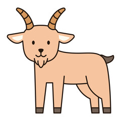 GOAT cute animal illustration farm domesticated pet doodle kawaii drawing Japanese style kiddy smile happy playful decorative element object isolated