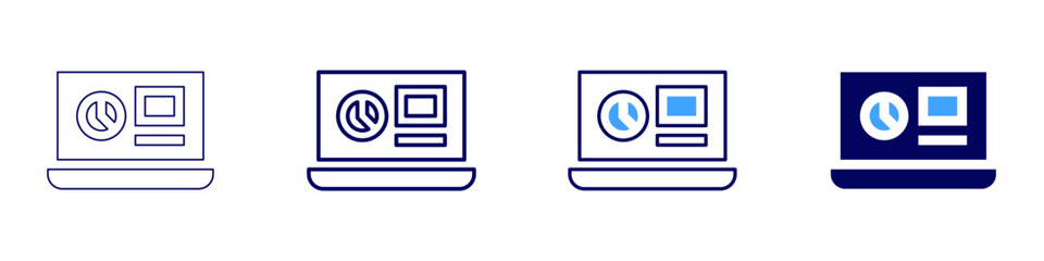 Laptop framecap icon in 4 different styles. Thin Line, Line, Bold Line, Duotone. Duotone style. Editable stroke