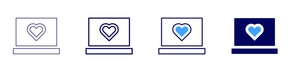 Laptop helpdesk icon in 4 different styles. Thin Line, Line, Bold Line, Duotone. Duotone style. Editable stroke