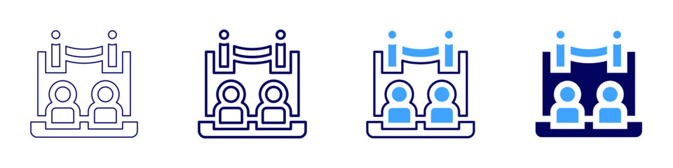 Laptop hotspot icon in 4 different styles. Thin Line, Line, Bold Line, Duotone. Duotone style. Editable stroke