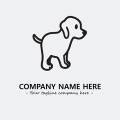 Dog illustration black and white for logo company vector image
