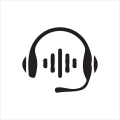 headphones icon on metal internet button