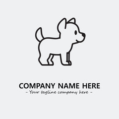 Dog illustration black and white for logo company vector image
