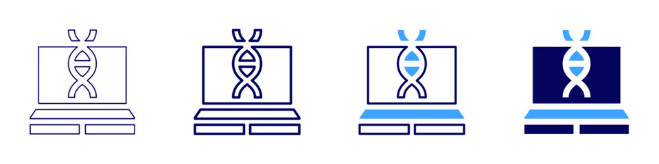 Laptop innovations​ icon in 4 different styles. Thin Line, Line, Bold Line, Duotone. Duotone style. Editable stroke