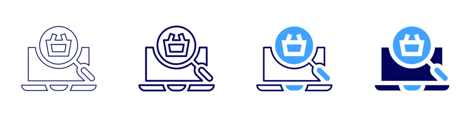 Obraz premium Laptop lagfix icon in 4 different styles. Thin Line, Line, Bold Line, Duotone. Duotone style. Editable stroke
