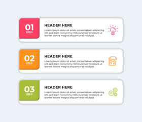 Three step infographic with icons for each step.