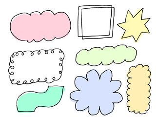 手描きあしらセット　フレーム　模様