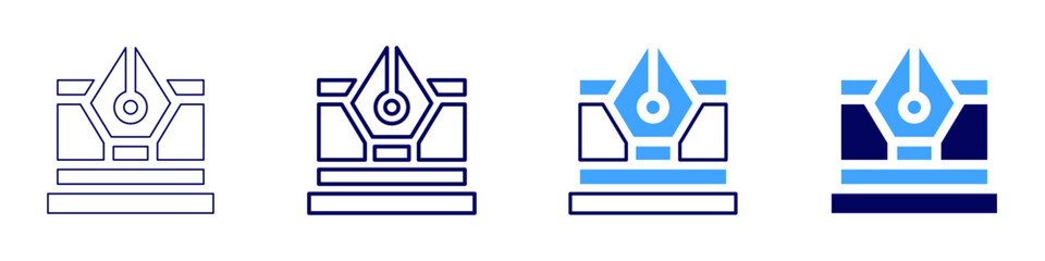 Laptop powerbank icon in 4 different styles. Thin Line, Line, Bold Line, Duotone. Duotone style. Editable stroke