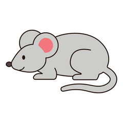 MOUSE cute animal illustration farm domesticated pet doodle kawaii drawing Japanese style kiddy smile happy playful decorative element object isolated