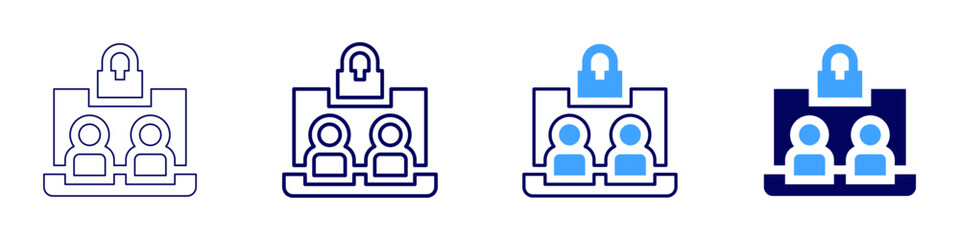 Laptop premium icon in 4 different styles. Thin Line, Line, Bold Line, Duotone. Duotone style. Editable stroke