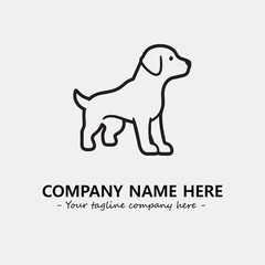 Dog illustration black and white for logo company vector image
